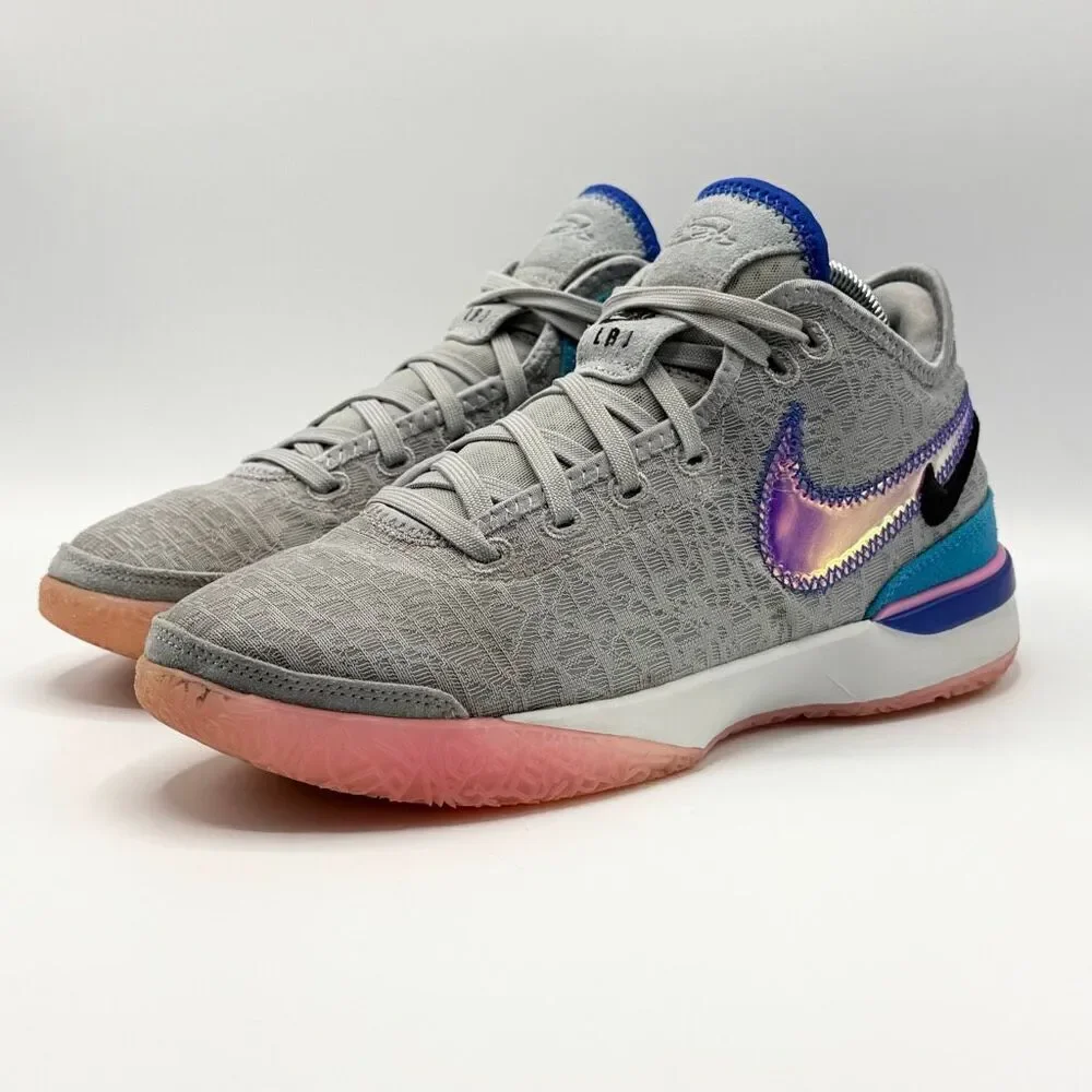 Nike Zoom LeBron NXXT Gen basketball Shoe Wolf Grey and Pink Spell - US Big Kids
